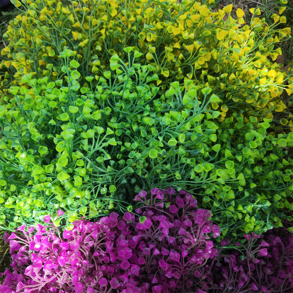 Arbusto artificial con resistencia a los rayos UV de 15" x 18" para jardín, balcón y terraza