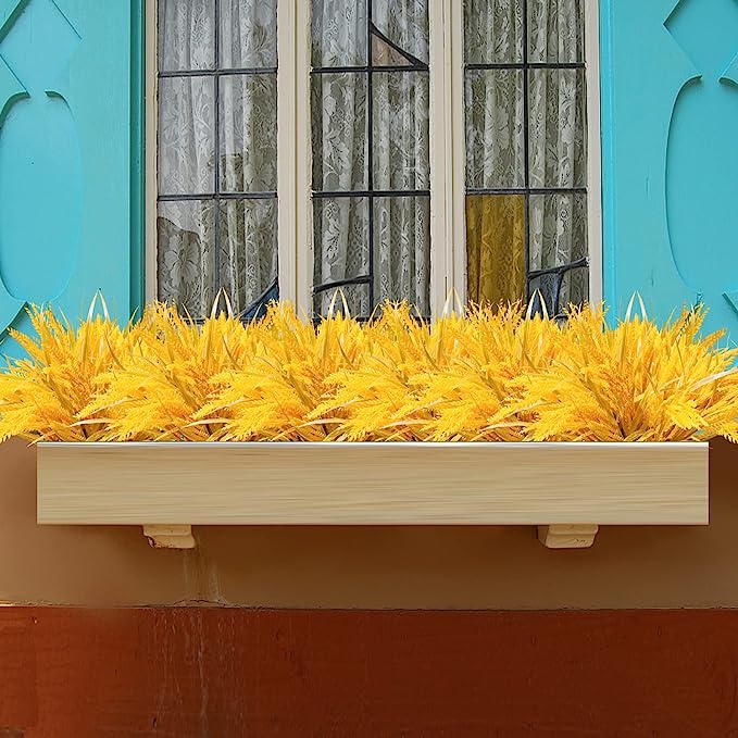 Césped ornamental artificial con resistencia a los rayos UV 12 piezas para jardín, balcón y terraza - 31"