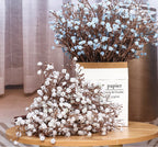 Paniculata artificial con resistencia a los rayos UV de 14" x 8" para jardín, balcón y terraza - Blanco