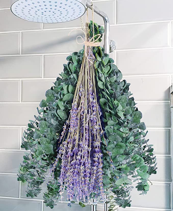 Lavanda artificial de 17" 15 piezas para decoración de otoño - Verde/lavender