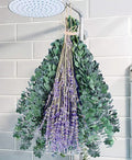 Lavanda artificial de 17" 15 piezas para decoración de otoño - Verde/lavender