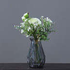 Ramo de Flores Artificiales Lotus con Paniculata, Ramo Único de Tela Efecto Seda, para Boda, Hogar y Escaparate