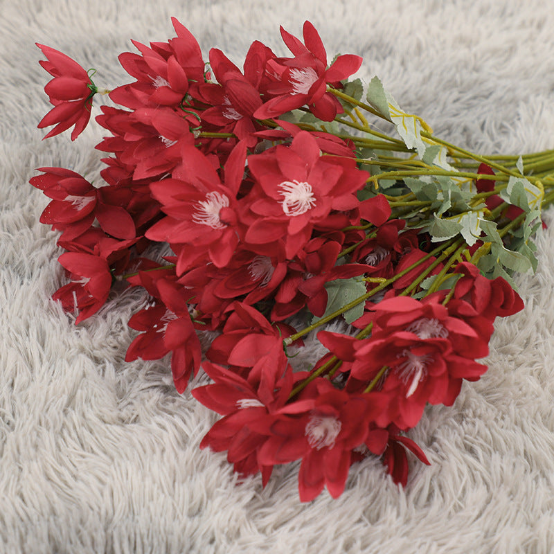 Flores Artificiales de Loto de Nieve, 60 cm, Realistas y Elegantes, Decoración para Hogar, Bodas y Eventos, Ideal para Floristas