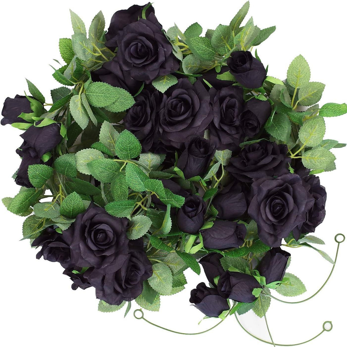 Rama de Rosas Negras Artificiales 200 cm, Realista y Elegante, Perfecta para Decoración de Bodas, Eventos, y Hogar