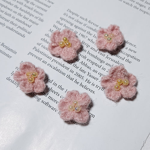5 Flores de Punto Hechas a Mano, 3 cm | Pequeñas Margaritas de Ganchillo en Tonos Cálidos | Apliques para Manualidades DIY, Adornos, Regalos y Decoración