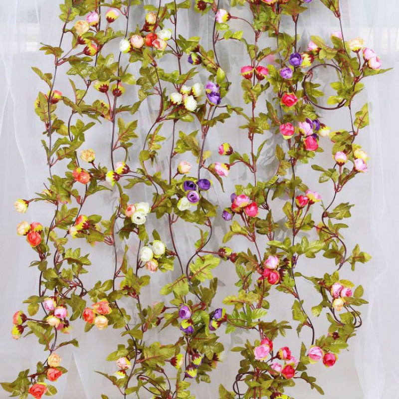 Ramo de Rosas Pequeñas de Seda, 42 Flores, 220 cm, Realista para Bodas, Decoración de Hogar, Fotografía de Eventos