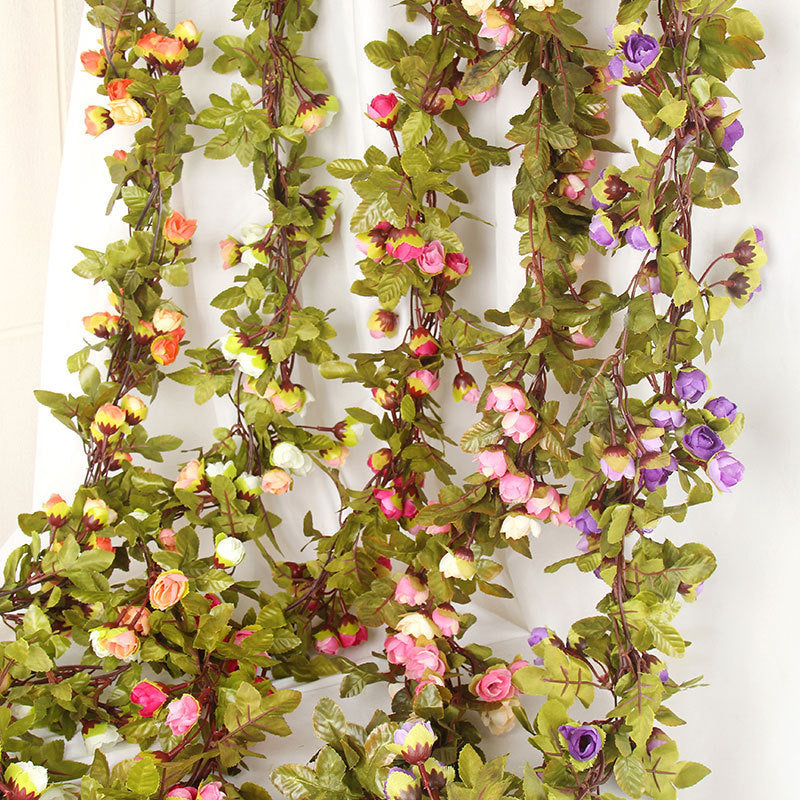 Ramo de Rosas Pequeñas de Seda, 42 Flores, 220 cm, Realista para Bodas, Decoración de Hogar, Fotografía de Eventos