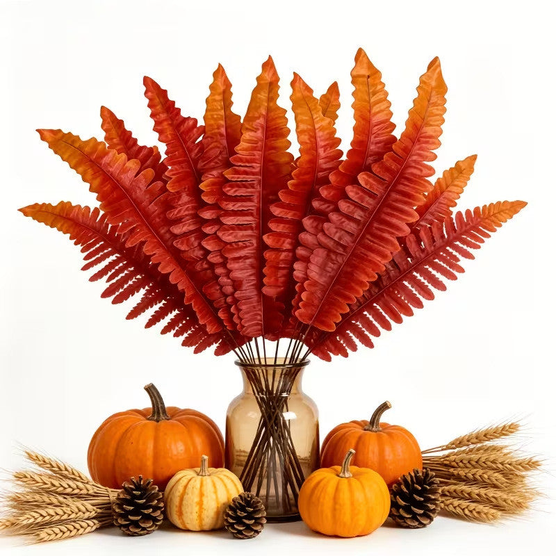 Hojas de Helecho Persa Artificial, 44cm, Plástico, Realista para Decoración de Hogar, Boda, Eventos, 20 Unidades