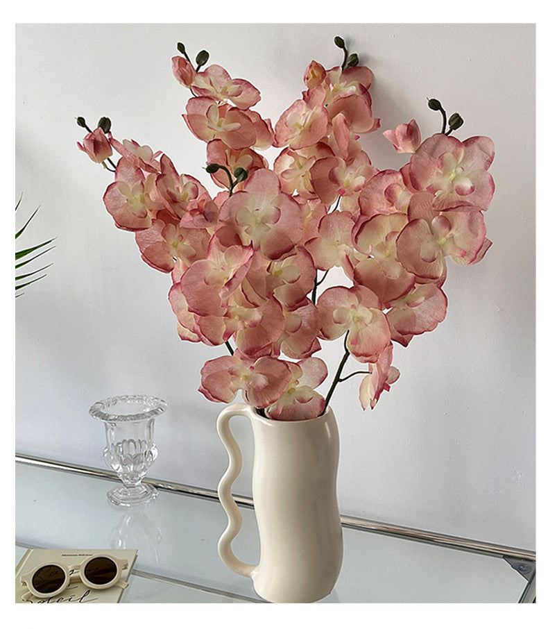 Orquídea Phalaenopsis Artificial de Seda, 68 cm, 8 Flores, Realista para Decoración de Bodas, Hogar y Hoteles