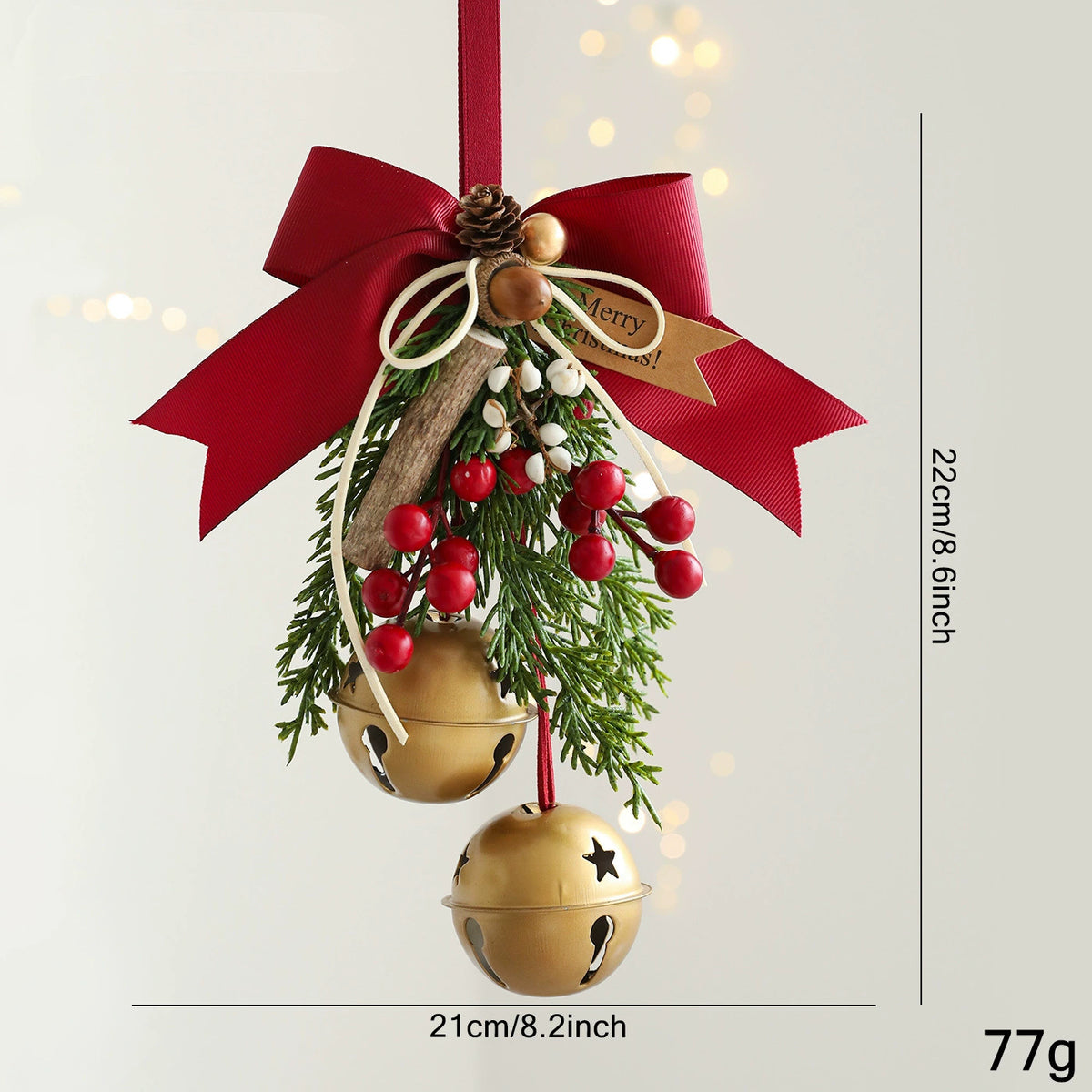 Campanas Navideñas Decorativas para Puertas - Juego de 9 Piezas para Árbol de Navidad, Ventanas y Paredes - Adornos Festivos de Alta Calidad