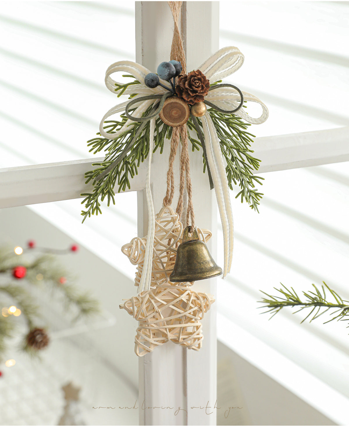 Campanas Navideñas Decorativas para Puertas - Juego de 9 Piezas para Árbol de Navidad, Ventanas y Paredes - Adornos Festivos de Alta Calidad