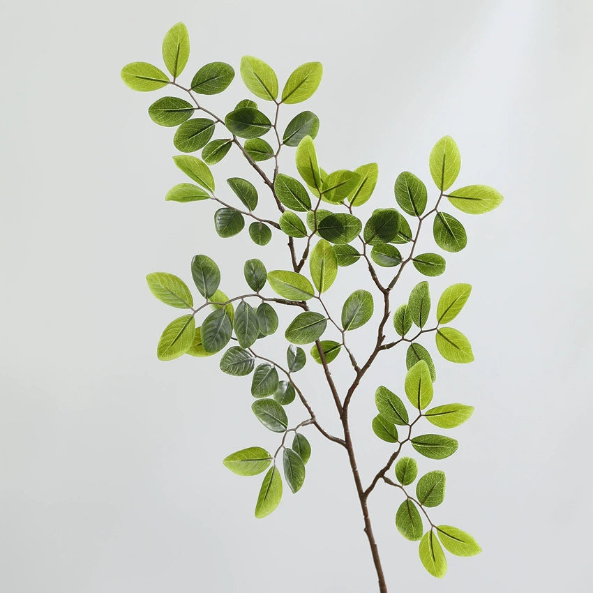 Ramitas de hojas de Podocarpus artificiales, 80 cm de largo, verde, vino tinto y naranja, decoración moderna, hotelera y hogareña