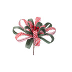 Adorno Navideño de Poinsettia Artificial con Cinta y Bayas Rojas - 25 cm - Decoración Festiva de Alta Gama para Hogar y Eventos