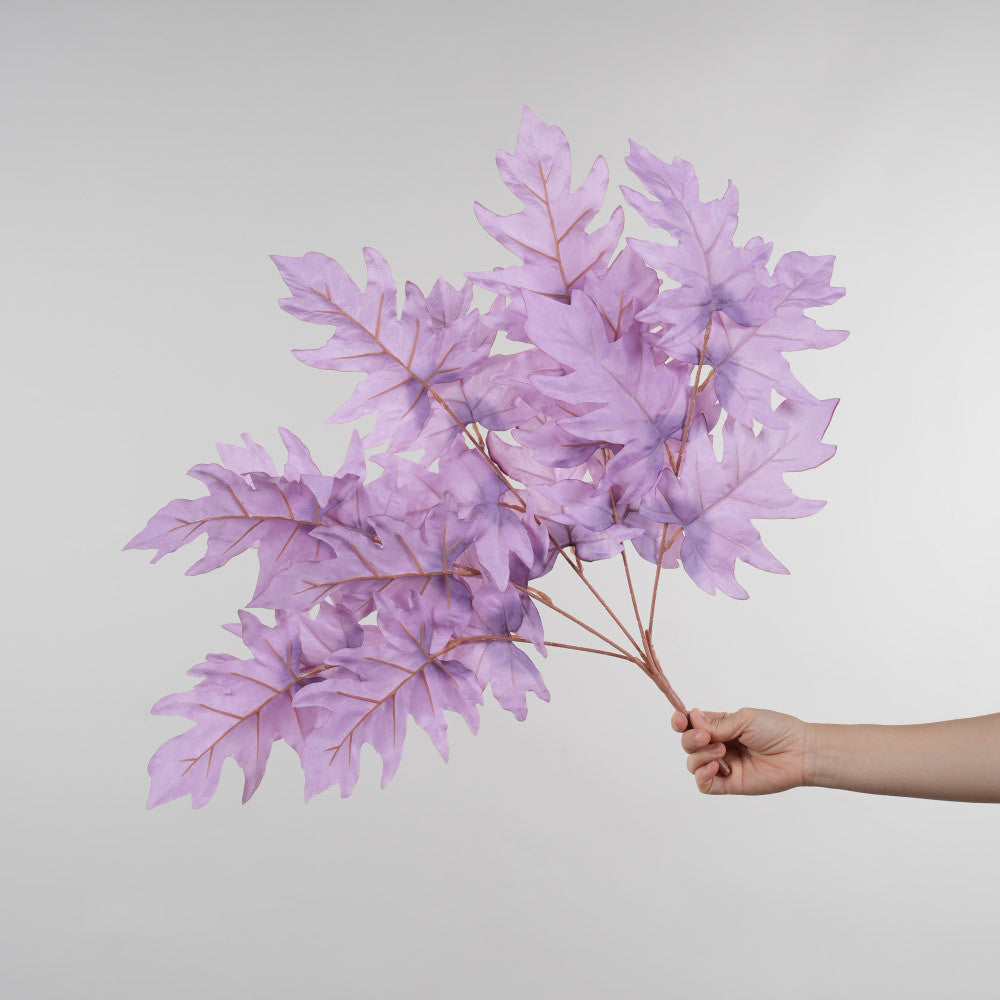 Ramita de Hojas de Roble Falsas de 58 cm, Decoración Moderna para Bodas y Hogar, Interior