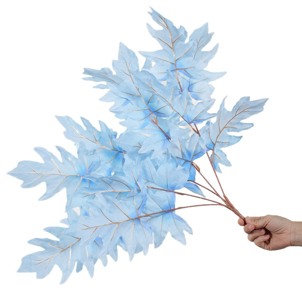 Ramita de Hojas de Roble Falsas de 58 cm, Decoración Moderna para Bodas y Hogar, Interior