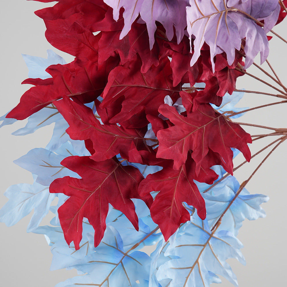 Ramita de Hojas de Roble Falsas de 58 cm, Decoración Moderna para Bodas y Hogar, Interior