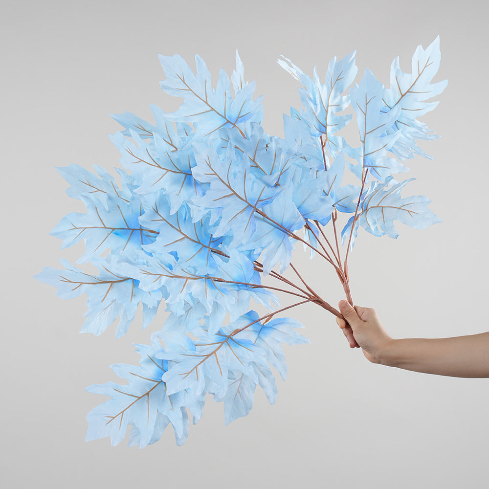 Ramita de Hojas de Roble Falsas de 58 cm, Decoración Moderna para Bodas y Hogar, Interior