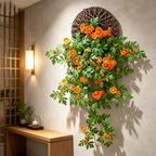 Planta artificial de margarita colgante, 80 cm, estilo rústico, incluye base, decoración de interiores
