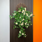 Planta artificial de margarita colgante, 80 cm, estilo rústico, incluye base, decoración de interiores