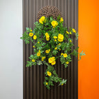 Planta artificial de margarita colgante, 80 cm, estilo rústico, incluye base, decoración de interiores