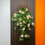 Planta artificial de margarita colgante, 80 cm, estilo rústico, incluye base, decoración de interiores
