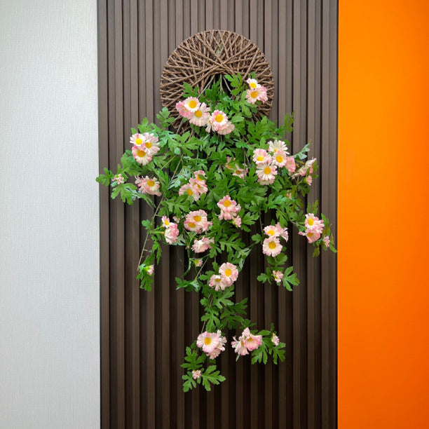 Planta artificial de margarita colgante, 80 cm, estilo rústico, incluye base, decoración de interiores