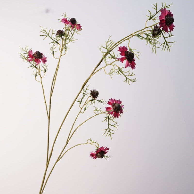 Planta artificial de Cosmos persia, rama alta 118 cm, estilo rústico, decoración de boda y hogar, material de seda