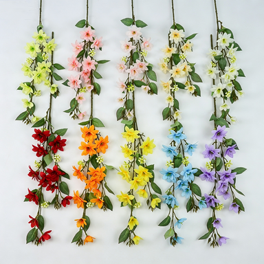 Rama de Flores Artificiales de Jazmín, 72 cm de Altura, Decoración Moderna para Bodas y Hogar