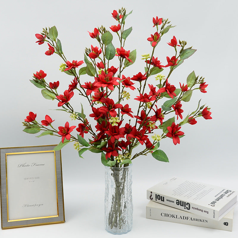 Rama de Flores Artificiales de Jazmín, 72 cm de Altura, Decoración Moderna para Bodas y Hogar