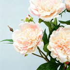 Ramo de peonía artificial, 67 cm, 2 flores de 12 cm, decoración de mesa y hogar, imita peonía real, para bodegones y fotografía