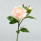 Ramo de peonía artificial, 67 cm, 2 flores de 12 cm, decoración de mesa y hogar, imita peonía real, para bodegones y fotografía