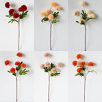 Ramo de Crisantemos Artificial en Seda - 52cm de Alto - 5 Flores por Arbusto - Decoración de Boda y Hogar - Sin Maceta