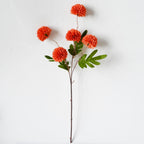 Ramo de Crisantemos Artificial en Seda - 52cm de Alto - 5 Flores por Arbusto - Decoración de Boda y Hogar - Sin Maceta
