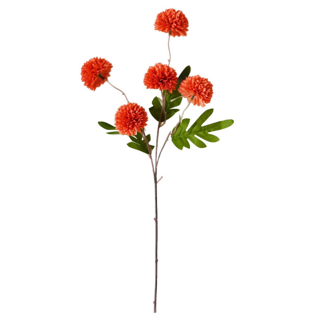 Ramo de Crisantemos Artificial en Seda - 52cm de Alto - 5 Flores por Arbusto - Decoración de Boda y Hogar - Sin Maceta