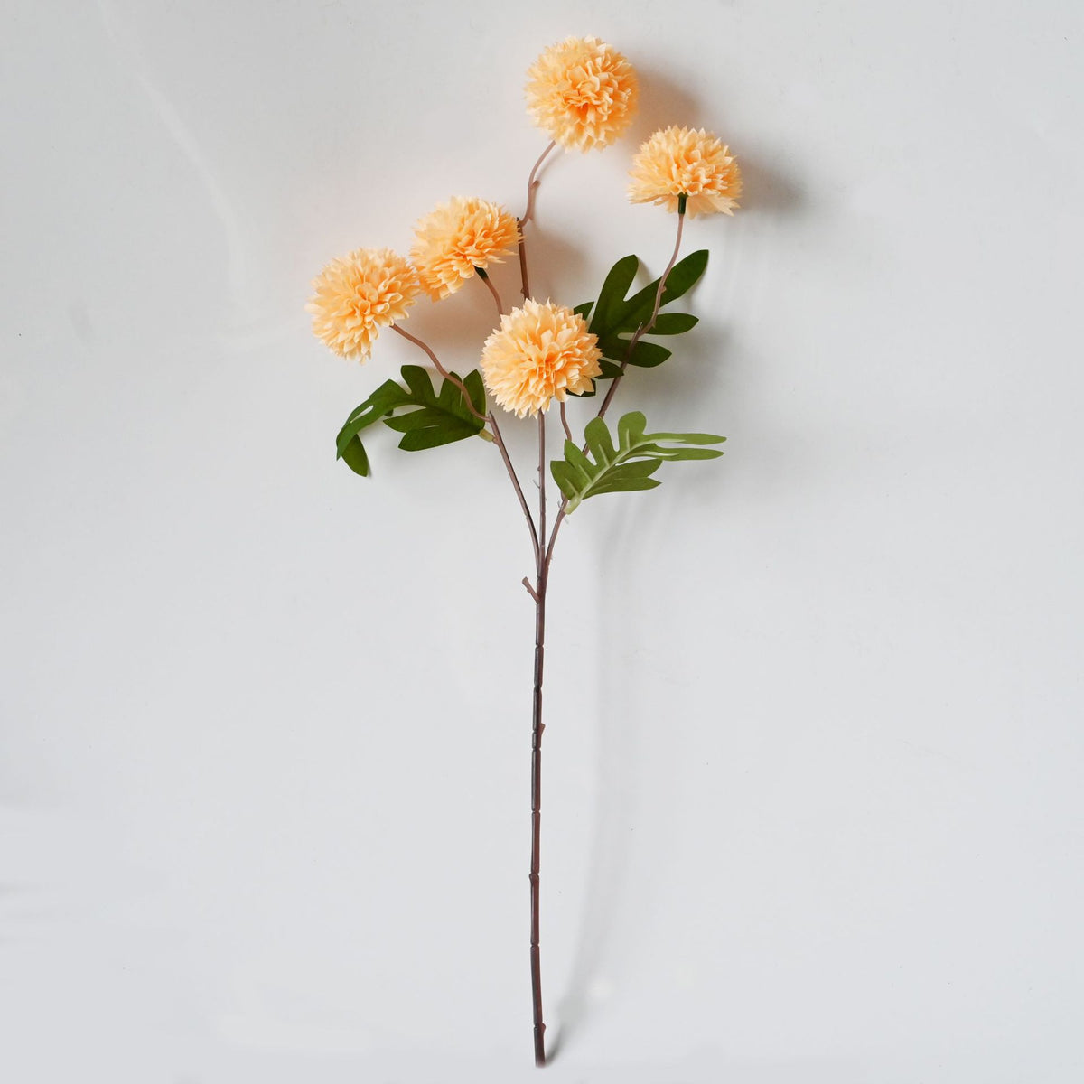 Ramo de Crisantemos Artificial en Seda - 52cm de Alto - 5 Flores por Arbusto - Decoración de Boda y Hogar - Sin Maceta