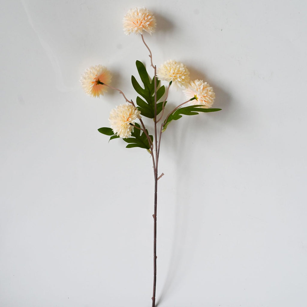 Ramo de Crisantemos Artificial en Seda - 52cm de Alto - 5 Flores por Arbusto - Decoración de Boda y Hogar - Sin Maceta