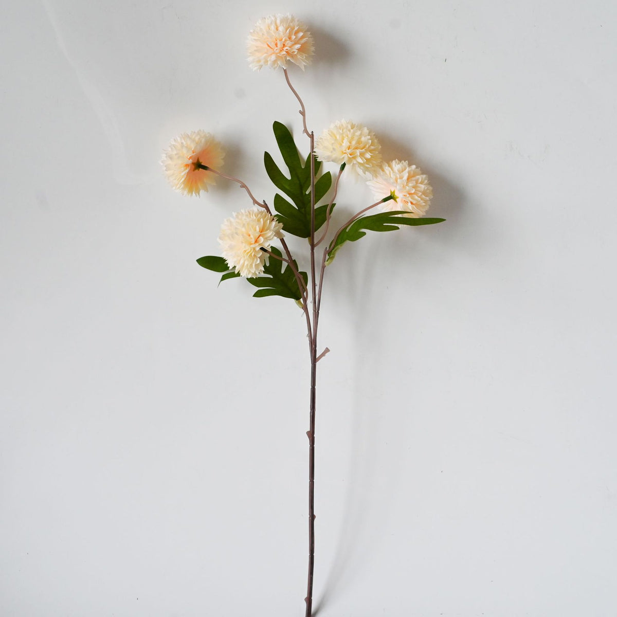 Ramo de Crisantemos Artificial en Seda - 52cm de Alto - 5 Flores por Arbusto - Decoración de Boda y Hogar - Sin Maceta