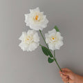 Ramo de Rosas Artificial de Seda con 3 Flores, 60 cm, Decoración para Boda y Hogar, Sin Maceta