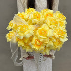 Ramo de Rosas Artificial de Seda con 3 Flores, 60 cm, Decoración para Boda y Hogar, Sin Maceta