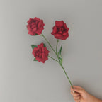 Ramo de Rosas Artificial de Seda con 3 Flores, 60 cm, Decoración para Boda y Hogar, Sin Maceta