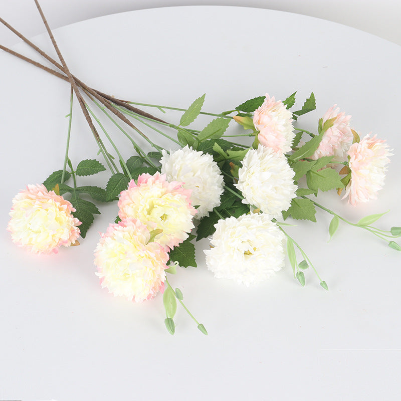 Ramo de 3 Peonías Marroquíes Artificiales de Seda 78cm - Decoración para Bodas, Fiesta y Hogar