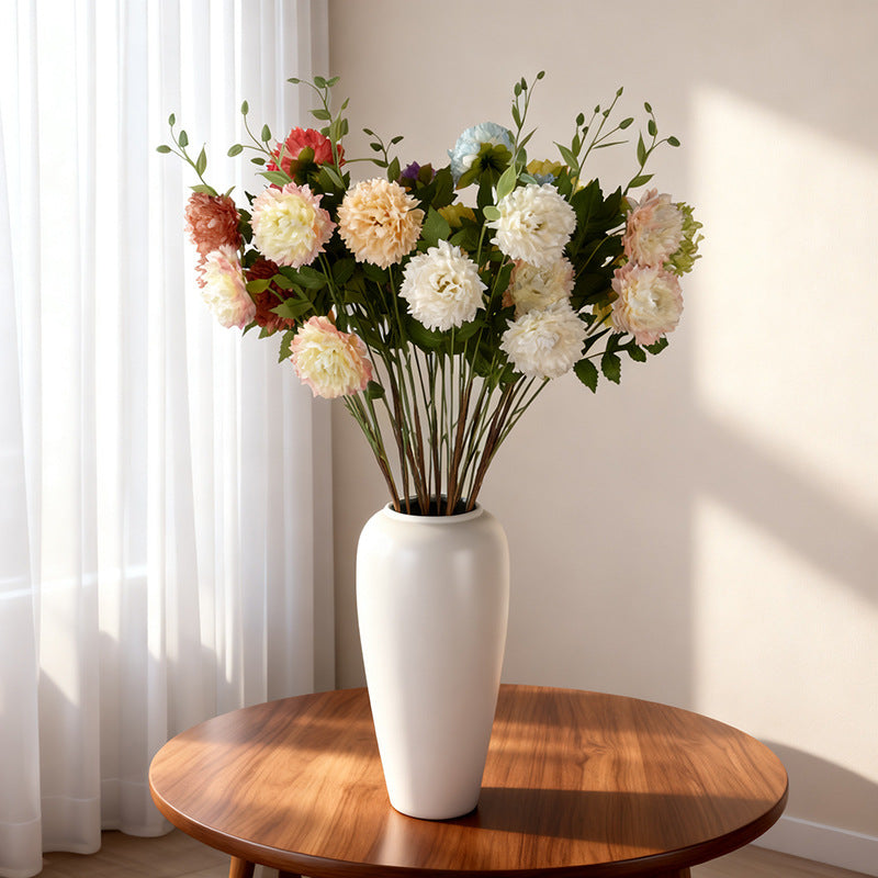 Ramo de 3 Peonías Marroquíes Artificiales de Seda 78cm - Decoración para Bodas, Fiesta y Hogar