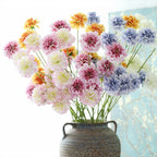 Flores Artificiales de Escabiosa, Ramo de 80 cm, 3 Cabezas, Decoración para Bodas y Hogar