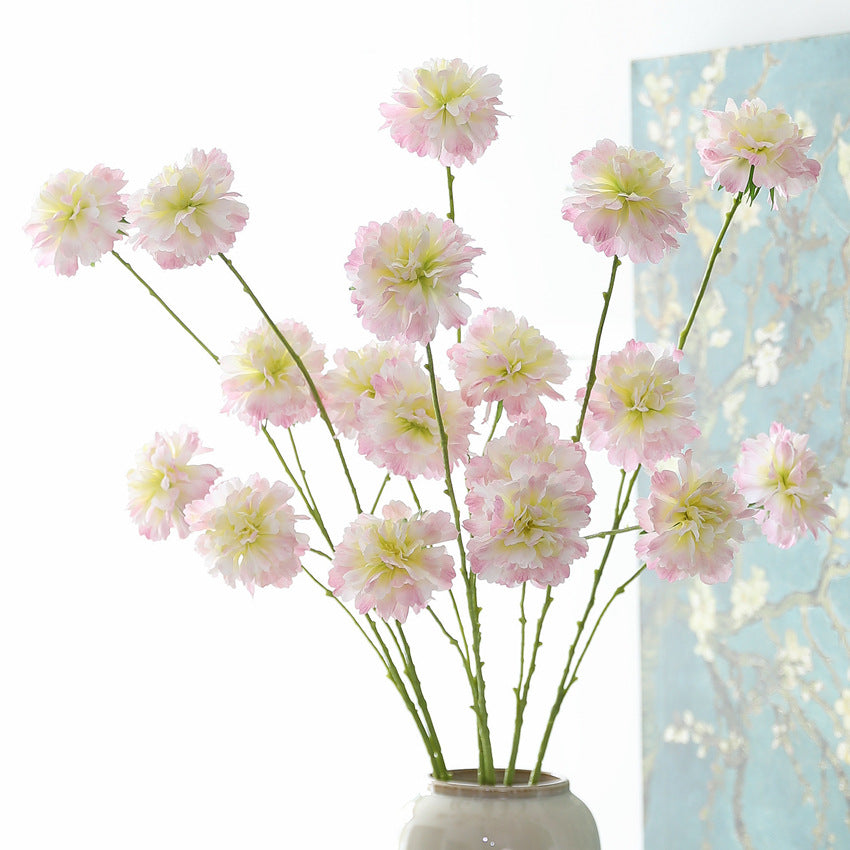 Flores Artificiales de Escabiosa, Ramo de 80 cm, 3 Cabezas, Decoración para Bodas y Hogar