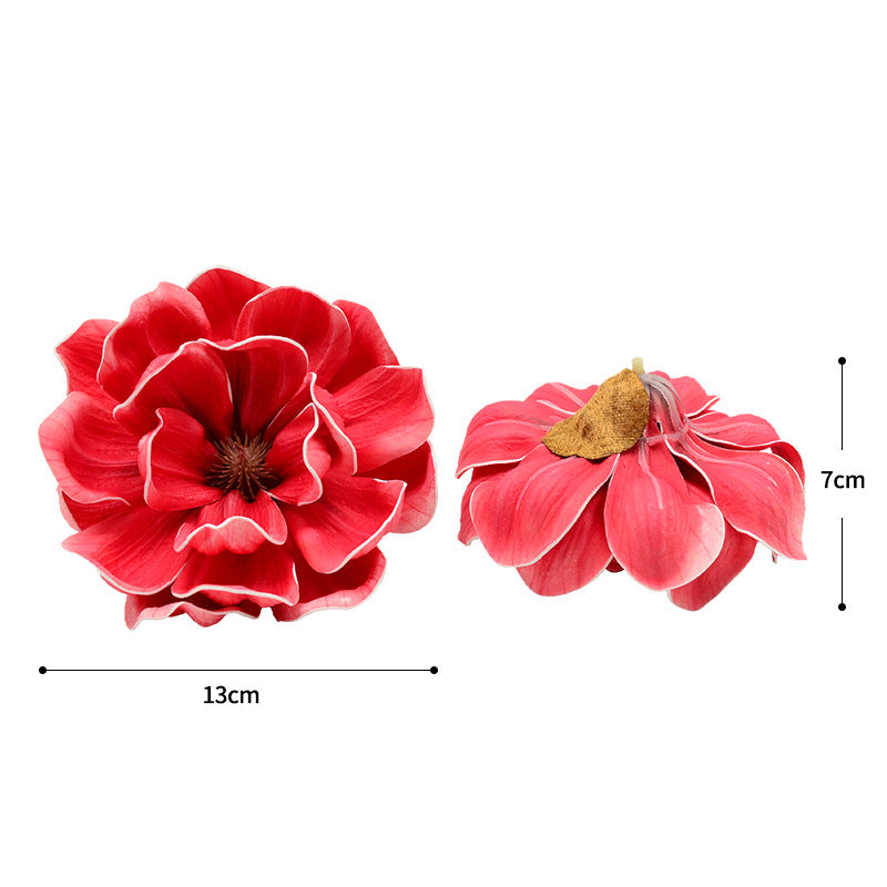 Flores Artificiales de Magnolia EVA, Diámetro de 13 cm, Altura 7 cm, para Bodas, Decoración de Eventos, DIY