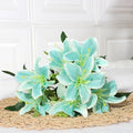Lirios artificiales de seda, ramo de 7 flores, 35 cm, decoración elegante para bodas y hogar, sin maceta