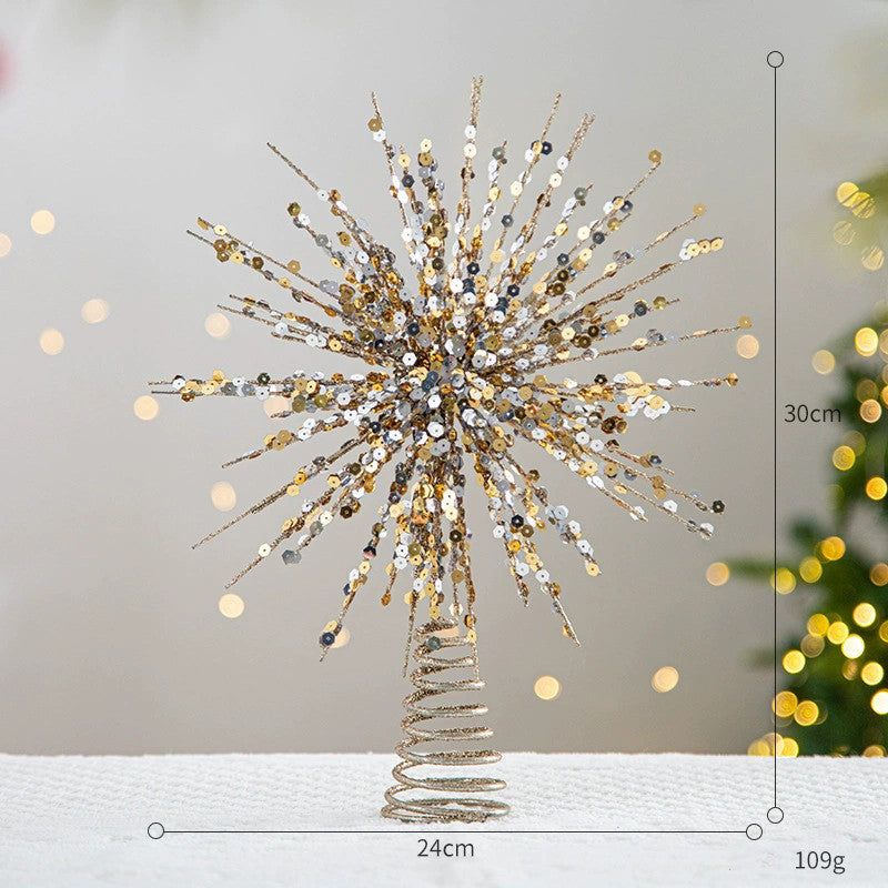 Estrella de Navidad para árbol, decoración colgante luminosa, 6 diseños, adorno navideño para bodas y fiestas