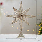 Estrella de Navidad para árbol, decoración colgante luminosa, 6 diseños, adorno navideño para bodas y fiestas