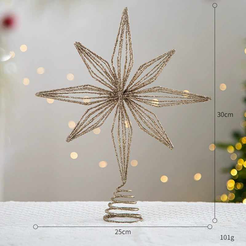 Estrella de Navidad para árbol, decoración colgante luminosa, 6 diseños, adorno navideño para bodas y fiestas