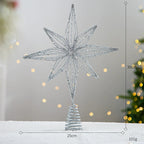Estrella de Navidad para árbol, decoración colgante luminosa, 6 diseños, adorno navideño para bodas y fiestas